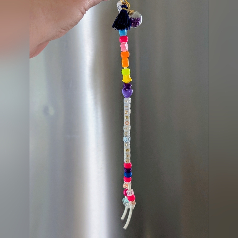 Colorful Beaded "Time To Read" Bookmark